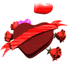 Gif animé coeur ruban violet